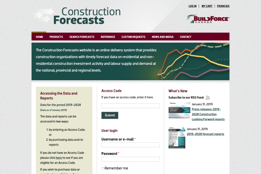 Construction Forecasts Website Thumbnail
