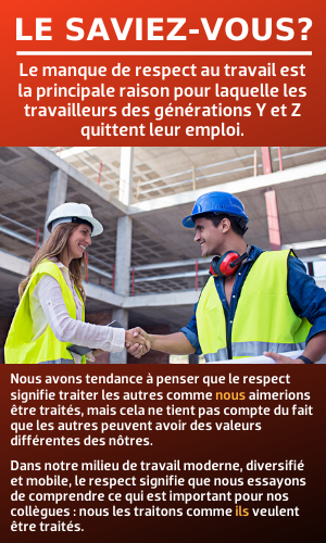 Le saviez-vous? Le manque de respect au travail est la principale raison pour laquelle les travailleurs des générations Y et Z quittent leur emploi.