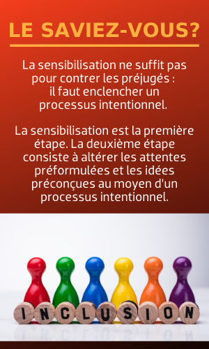 Le saviez-vous? La sensibilisation ne suffit pas pour contrer les préjugés :  il faut enclencher un processus intentionnel. 