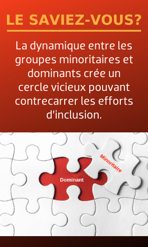 La dynamique entre les groupes minoritaires et dominants crée un cercle vicieux pouvant contrecarrer les efforts d’inclusion.